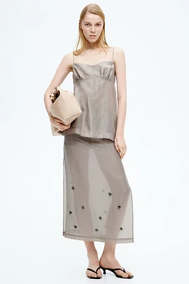 Embellished Sheer Skirt