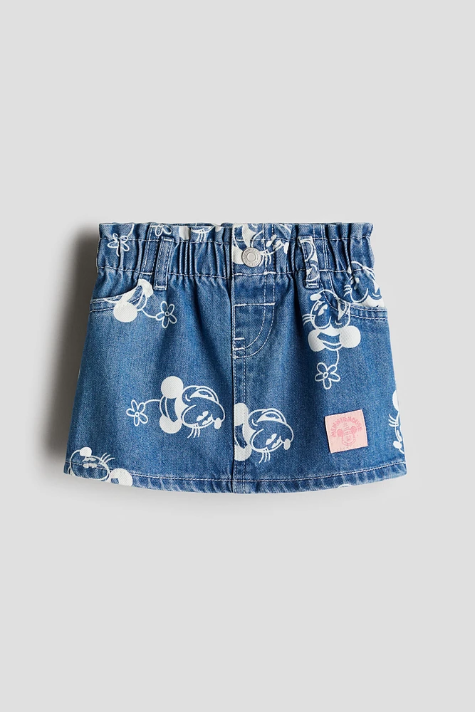 Printed Denim Skirt