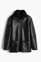 Teddy Fleece-Lined Coated Jacket