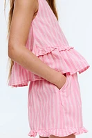 Ruffle-Trimmed Cotton Shorts