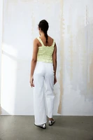 Wide-leg Twill Pants