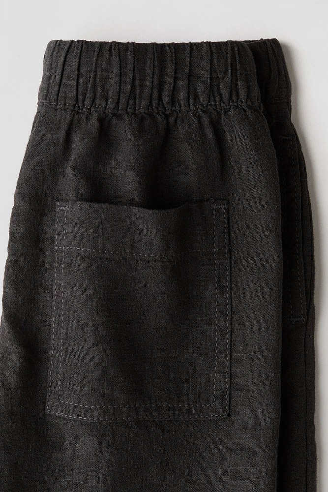 Linen-blend Pull-on Shorts