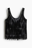 Coated Fringed Tank Top