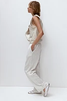 Linen-blend Pull-on Pants