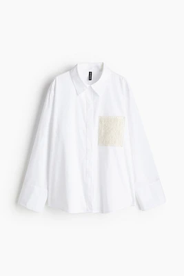 Open-back Poplin Shirt