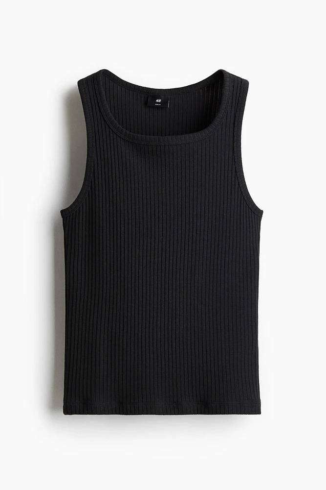 Slim-Fit Ribbed Tank Top