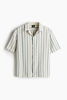 Chemise texturée coupe classique à col cubain