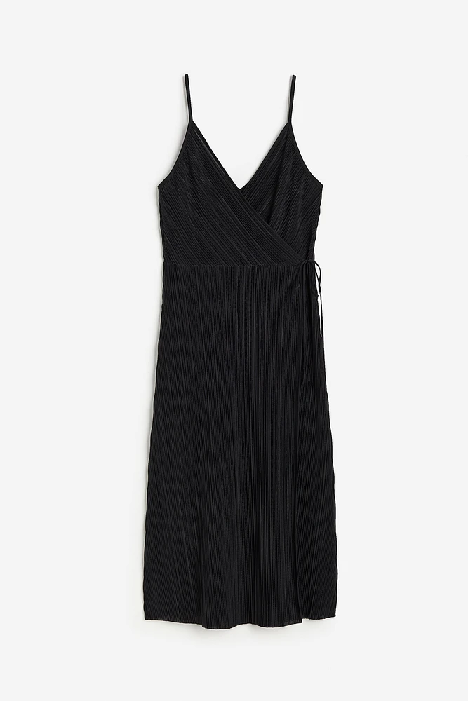 Pleated Wrapover Dress