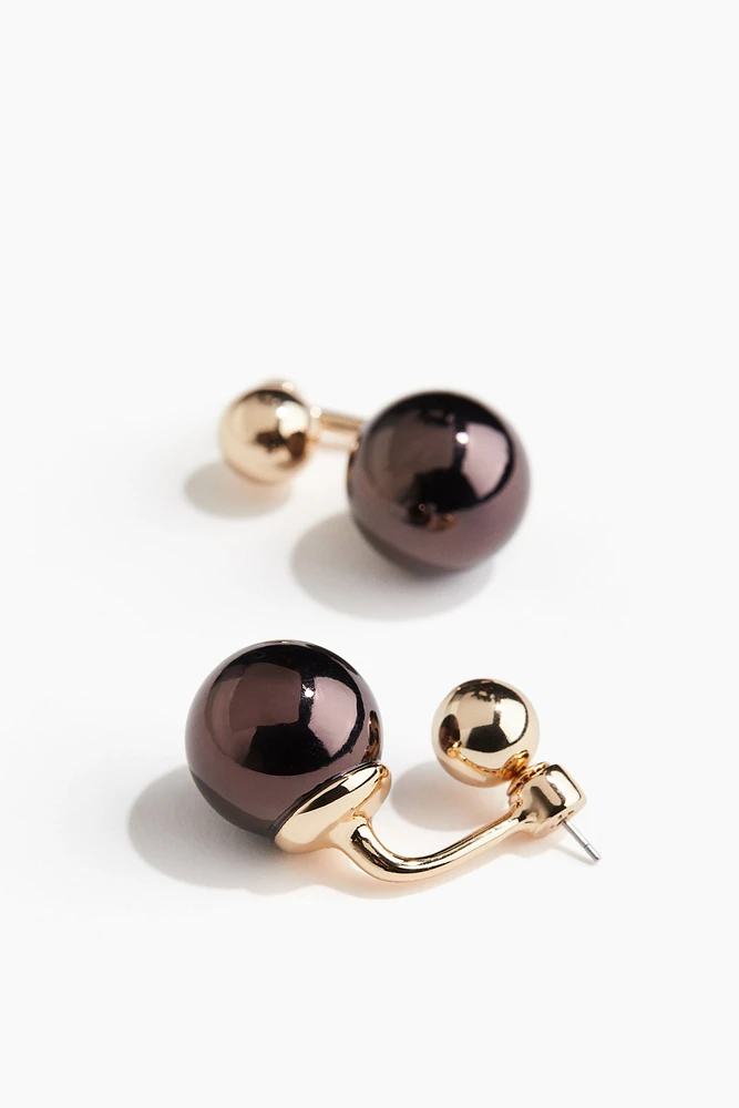 Sphere-Detail Front and Back Earrings