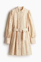 Eyelet Embroidered Shirt Dress