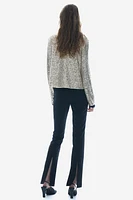 Sequined Mock Turtleneck Top