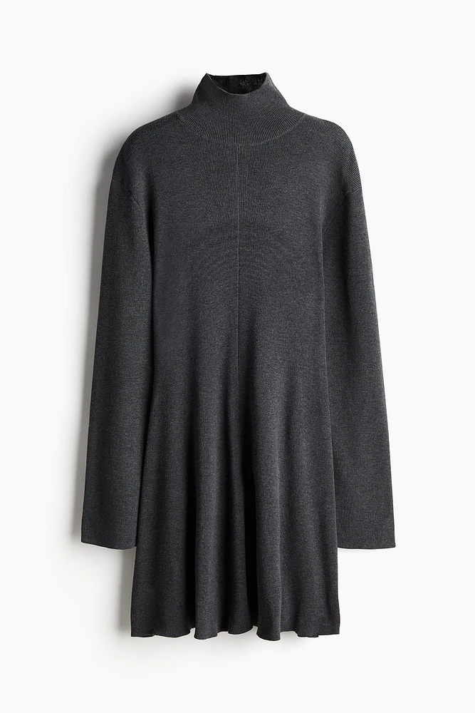 Fine-Knit Mock Turtleneck Dress