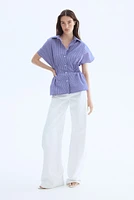 Chemise avec taille en nid d'abeille