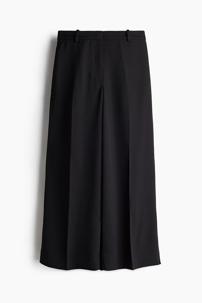 Wide-leg Twill Pants