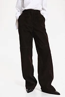 Straight Suede Pants