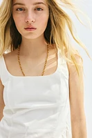Open-Back Poplin Dress
