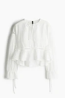 Oversized Blouse with Lace Inset