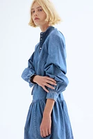 Tie-Belt Denim Dress