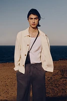 Relaxed Fit Linen-Blend Pants