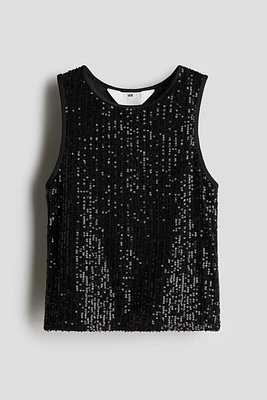 Sequined Sleeveless Top