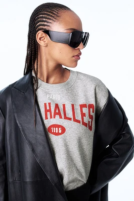 Oversized Motif-Front Sweatshirt