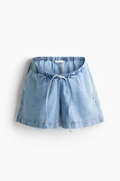 MAMA Drawstring Denim Shorts