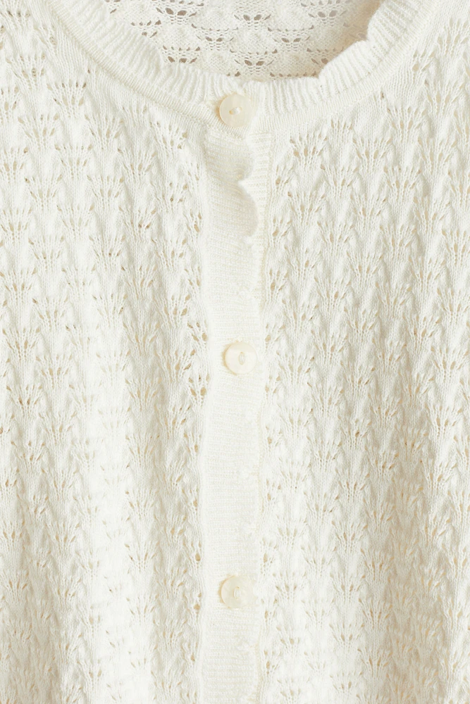 Pointelle-Knit Cotton Cardigan