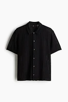 Regular Fit Crochet-Look Shirt
