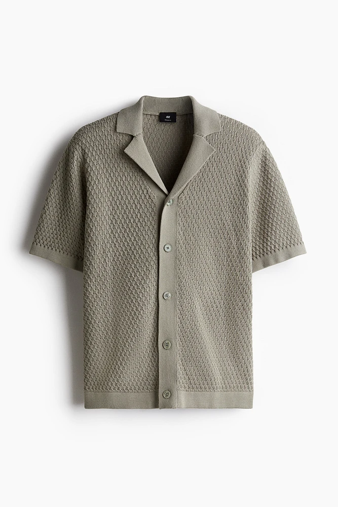 Chemise classique en tricot texturé