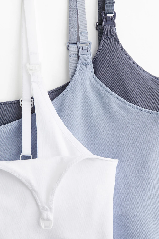 MAMA Lot de 3 hauts d'allaitement bretelles fines