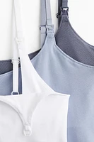 MAMA Lot de 3 hauts d'allaitement bretelles fines