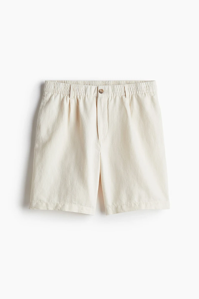 Relaxed Fit Linen-blend Shorts