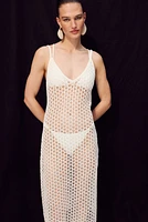 Hole-Knit Mini Beach Dress