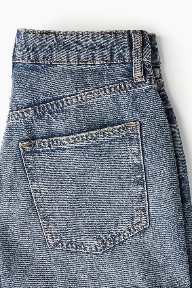 Short en denim avec taille haute