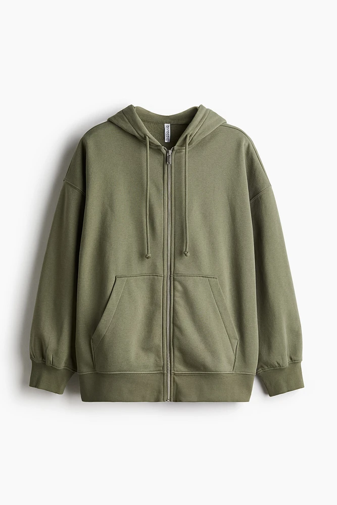 Veste Grande Taille à glissière avec capuchon