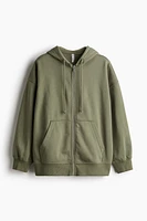 Veste Grande Taille à glissière avec capuchon