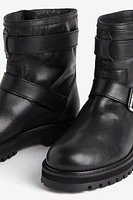 Leather Biker Boots