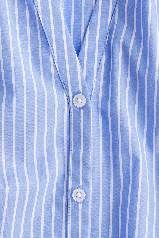 Blouse en popeline avec manches ballon