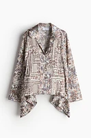 Graphic-Print Silk Pajama Shirt