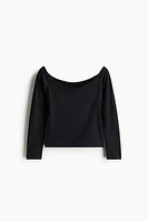 Off-the-shoulder Jersey Top