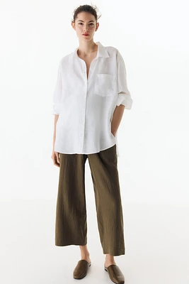 MAMA Wide-Leg Muslin Pants
