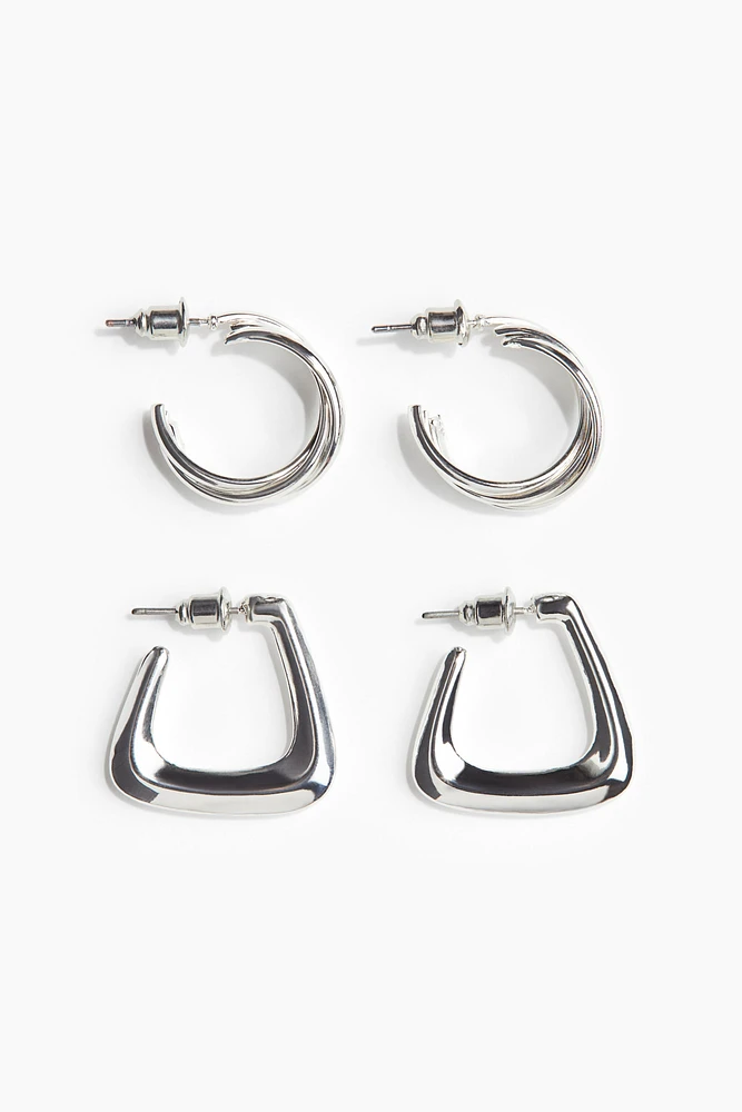 2 Pairs Hoop Earrings