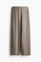 Wide-Leg Linen-Blend Pants