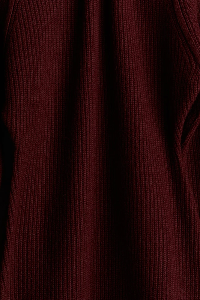 Rib-Knit Mock Turtleneck Dress