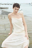 Embroidered Slip Dress