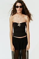 Metal-Detail Tube Top