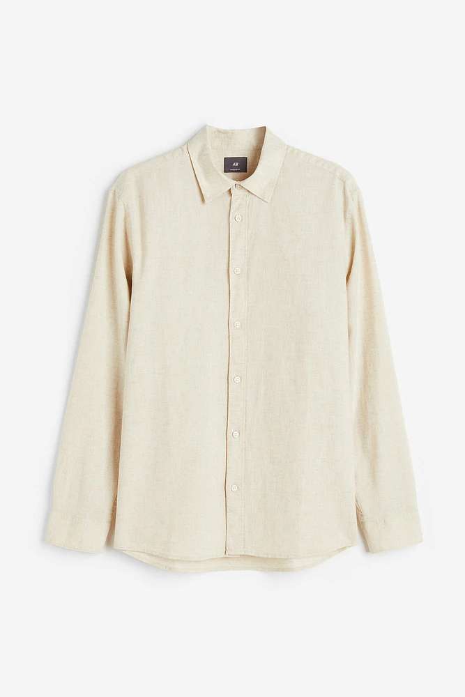 Regular Fit Linen-blend Shirt