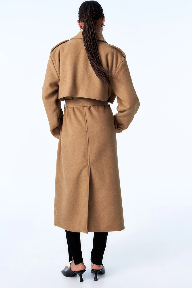 Brushed-Finish Twill Trench Coat