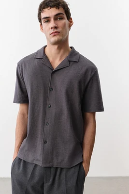 Chemise classique en jersey avec col cubain