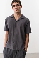 Chemise classique en jersey avec col cubain